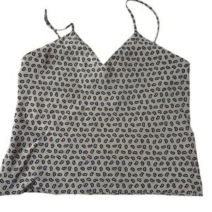 Balla Valentina Camisole Womens Medium Tan Paisley‎ V-Neck Spaghetti Strap
